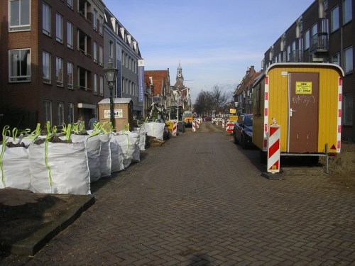 De Kaiserstraat zonder bomen