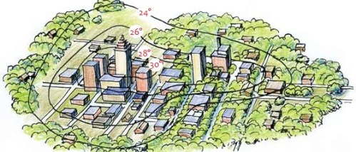 Hitte-eiland   (bron: arborday.org)